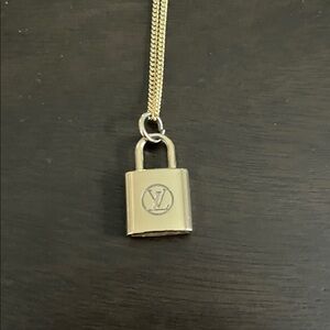 Louis Vuitton Gold Plated Padlock Necklace